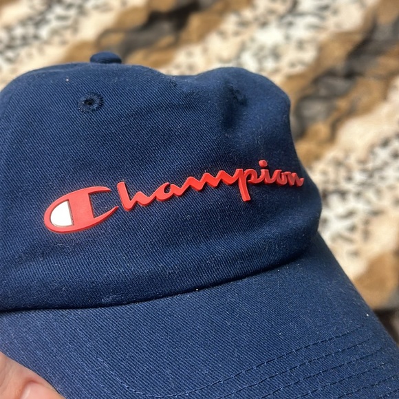 Men’s Champion Navy Blue/Red Dad Hat - Picture 2 of 6